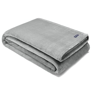 Ultra Plush Gray Solid Full/Queen Woven Blanket