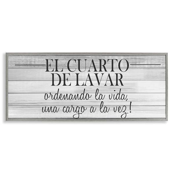 Stupell Industries The Laundry Room by Kim Allen Gray Framed Typography Giclee Art Print 13 in. x 30 in.