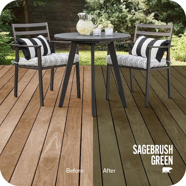 1 gal. #ST-138 Sagebrush Green Semi-Transparent Waterproofing Exterior Wood Stain and Sealer
