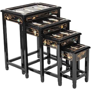 26 in. W Black Lacquer Nesting Table