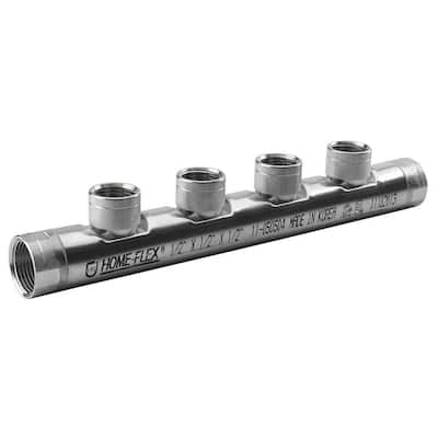 3/4 in. x 3/4 in. x (4) 1/2 in. CSST FIPT Stainless Steel Manifold