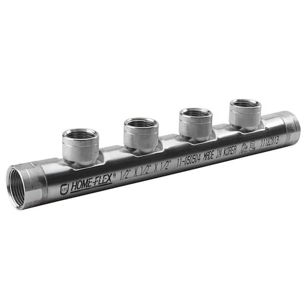 HOME-FLEX 3/4 in. x 3/4 in. x (4) 1/2 in. CSST FIPT Stainless Steel Manifold