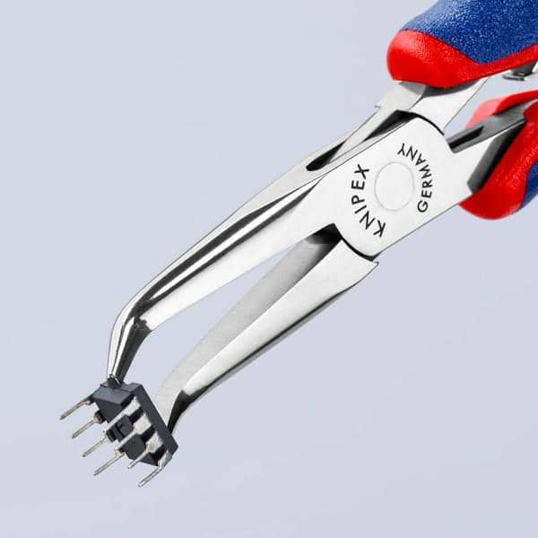 KNIPEX 5-3/4 in. Electronics Pliers-Angled Half Round Tips with Comfort Grip  35 82 145 - The Home Depot