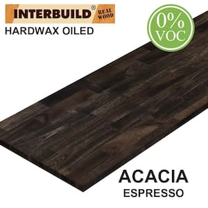 Solid Acacia 6 ft. L x 25.5 in. D x 1.5 in. T, Butcher Block Countertop, Espresso