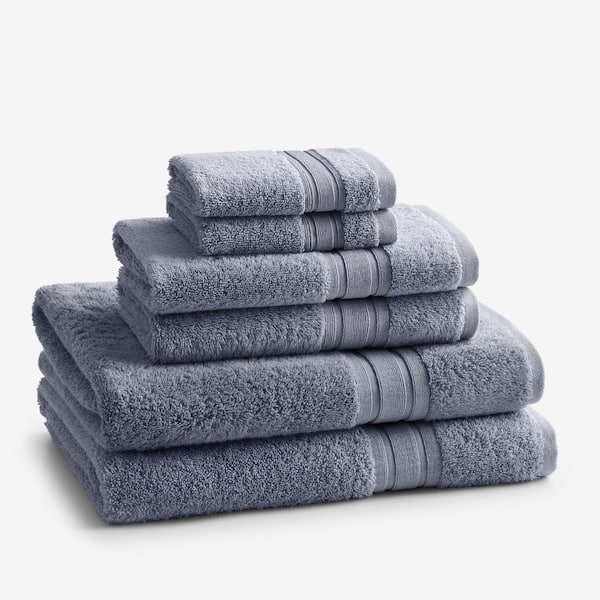 The Company Store Company Cotton 6-Piece Smoke Gray Turkish Cotton Bath Towel Set