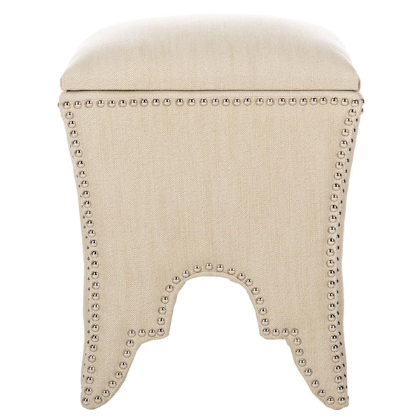 SAFAVIEH Deidra Beige Storage Ottoman