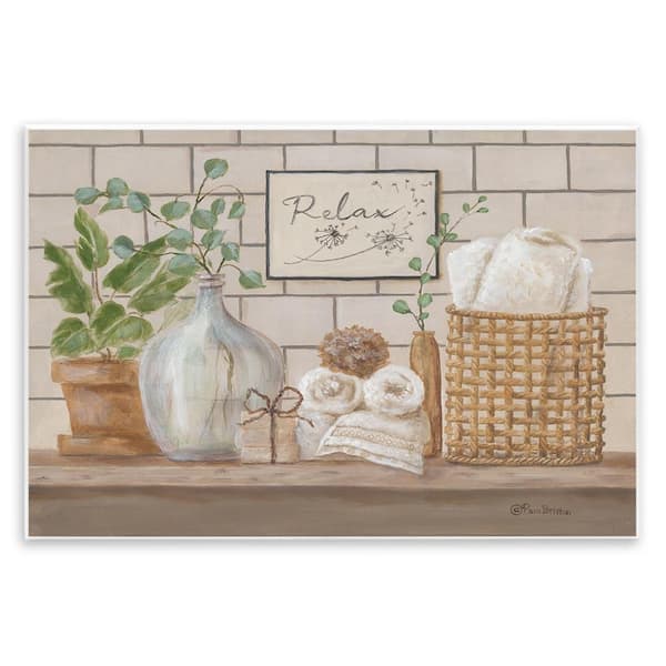 Uplifting Bathroom Spa Relax Scene by Pam Britton Unframed Graphic Art Print Nature 10 in. x 15 in.