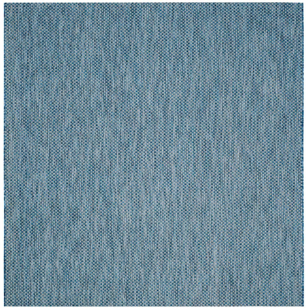Courtyard Navy/Gray 8 ft. x 8 ft. Solid Distressed Indoor/Outdoor Patio  Square Area Rug price history on PriceWatchPro
