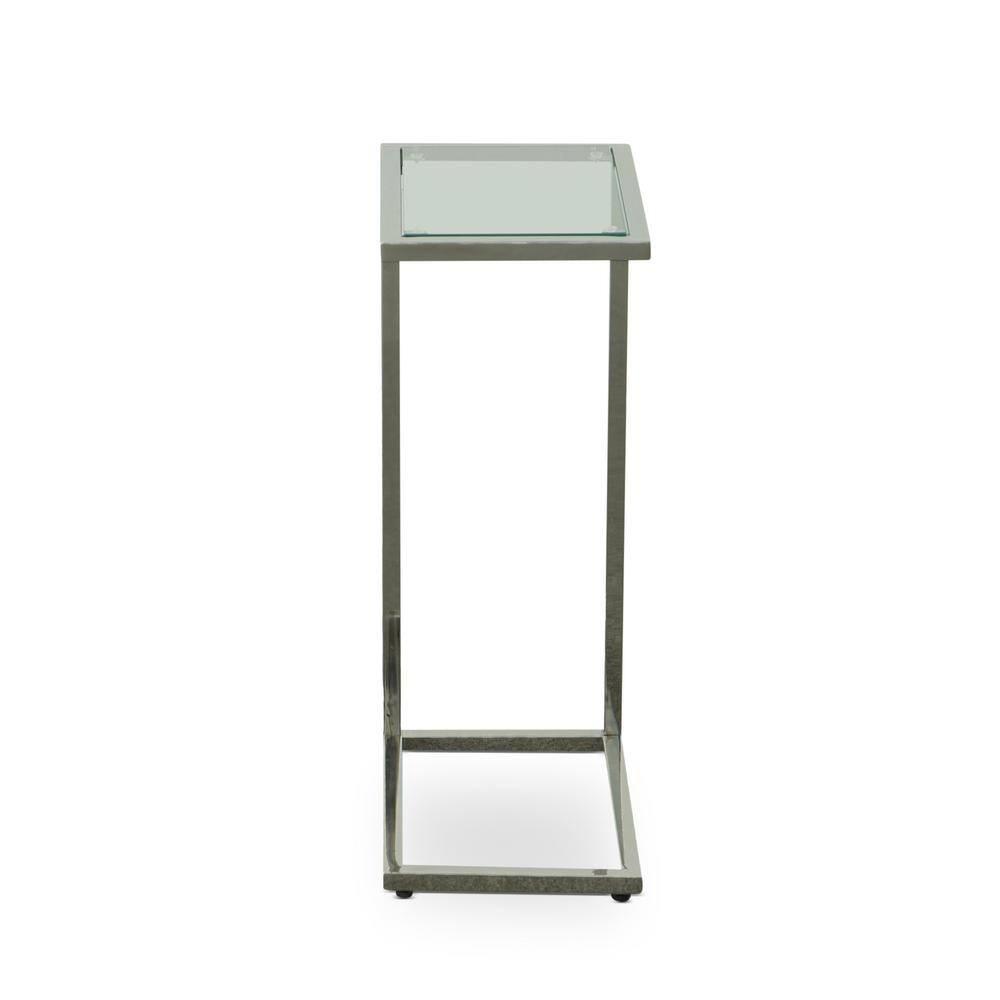 Chrome and Clear Glass Rectangular End Table, 26 in.