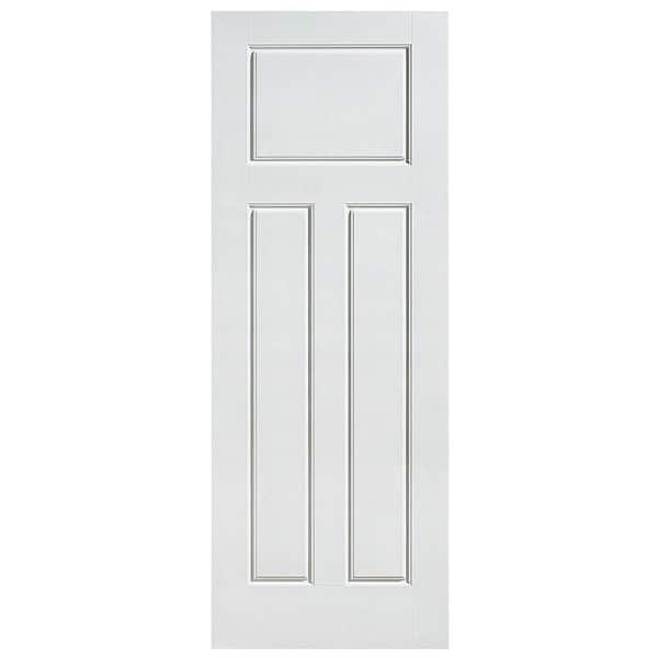 Masonite Glenview Smooth 3-Panel Craftsman Hollow Core Primed Composite Single Prehung Interior Door