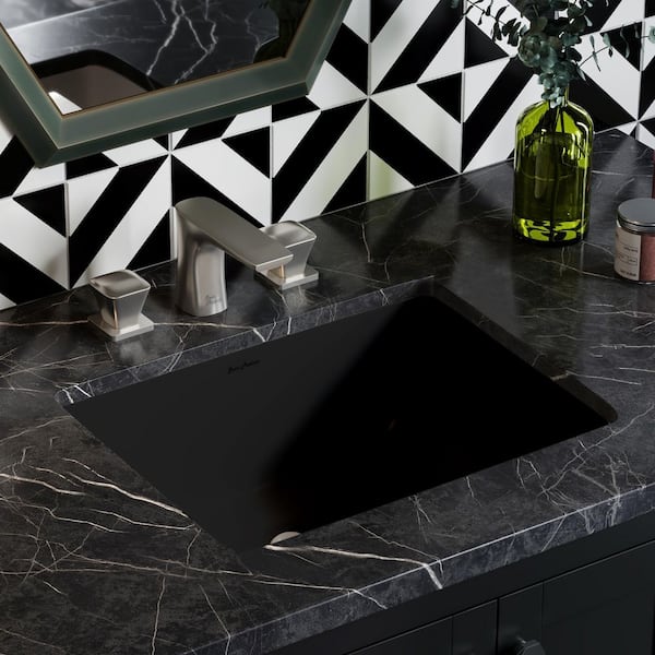 Plaisir 18.5 in. Rectangle Undermount Bathroom Sink in Matte Black