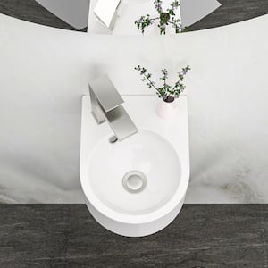 4.75 in. Ceramic Wall-Mounted Bathroom Sink in White