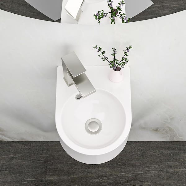 Staykiwi 4.75 in. Ceramic Wall-Mounted Bathroom Sink in White