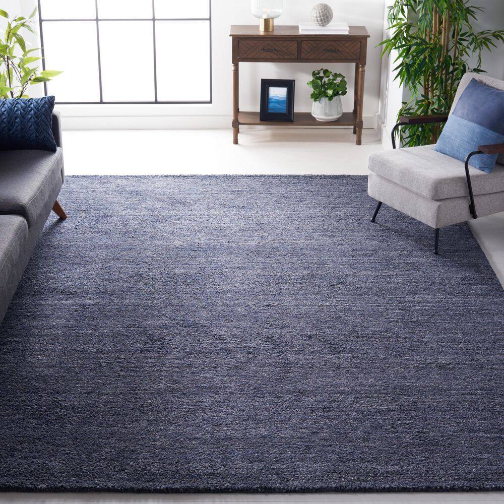 Handmade Black Wool Tufted Rectangular 8' x 10' Area Rug