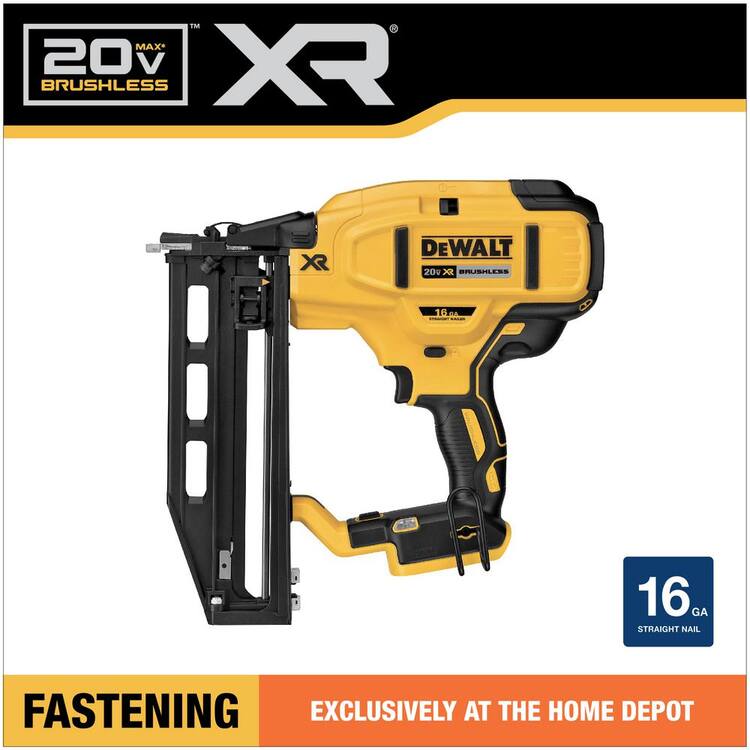 DEWALT 20V MAX XR 16Gauge LithiumIon Cordless Finish Nailer (Tool