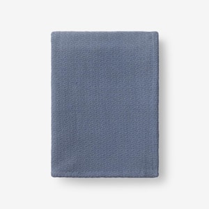 Organic Cotton Shadow Blue Solid Woven Throw Blanket