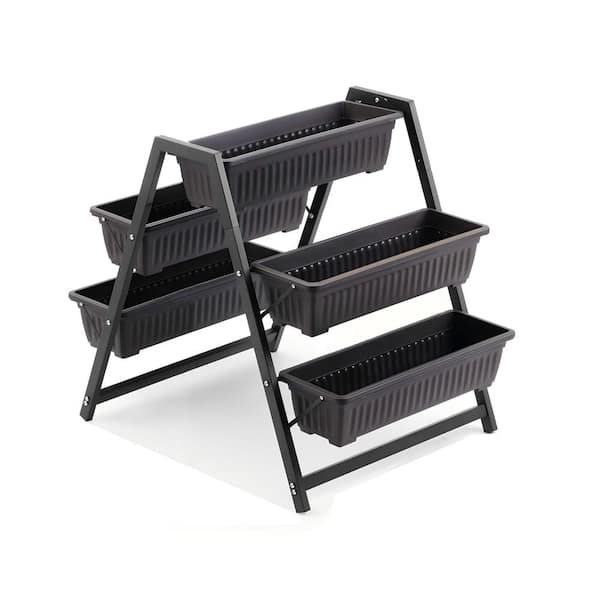 Unbranded 36.5"W x 26"D x 31"H  Metal Raised Garden Planter Bed, Tiered Planter Stand with 5 Boxes