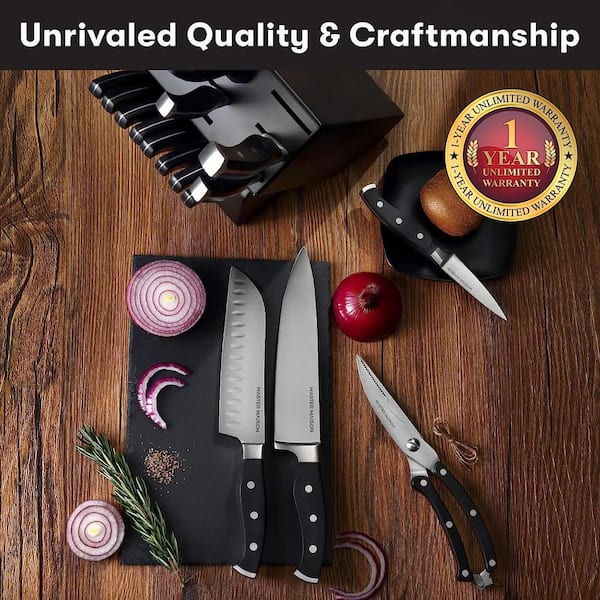 Aoibox 15-Piece Ultra Sharp Cutlery Knife Set with Steel Blades for Precise Cutting, Hollow Handle