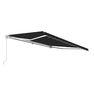 12 ft. x 10 ft. Retractable Patio Awning 12 ft. x 10 ft. in Multistripes Black