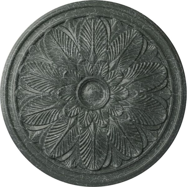 Ekena Millwork 1-3/4" x 22-5/8" x 22-5/8" Polyurethane Bordeaux Ceiling Medallion, Athenian Green Crackle