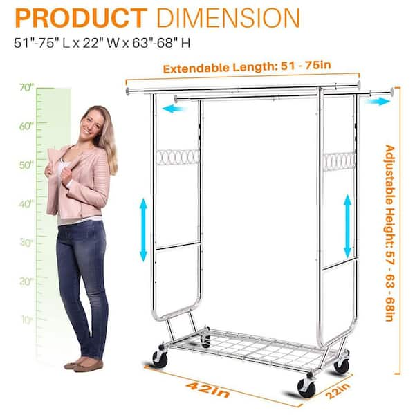 Chrome Commercial Folding Garment Rack