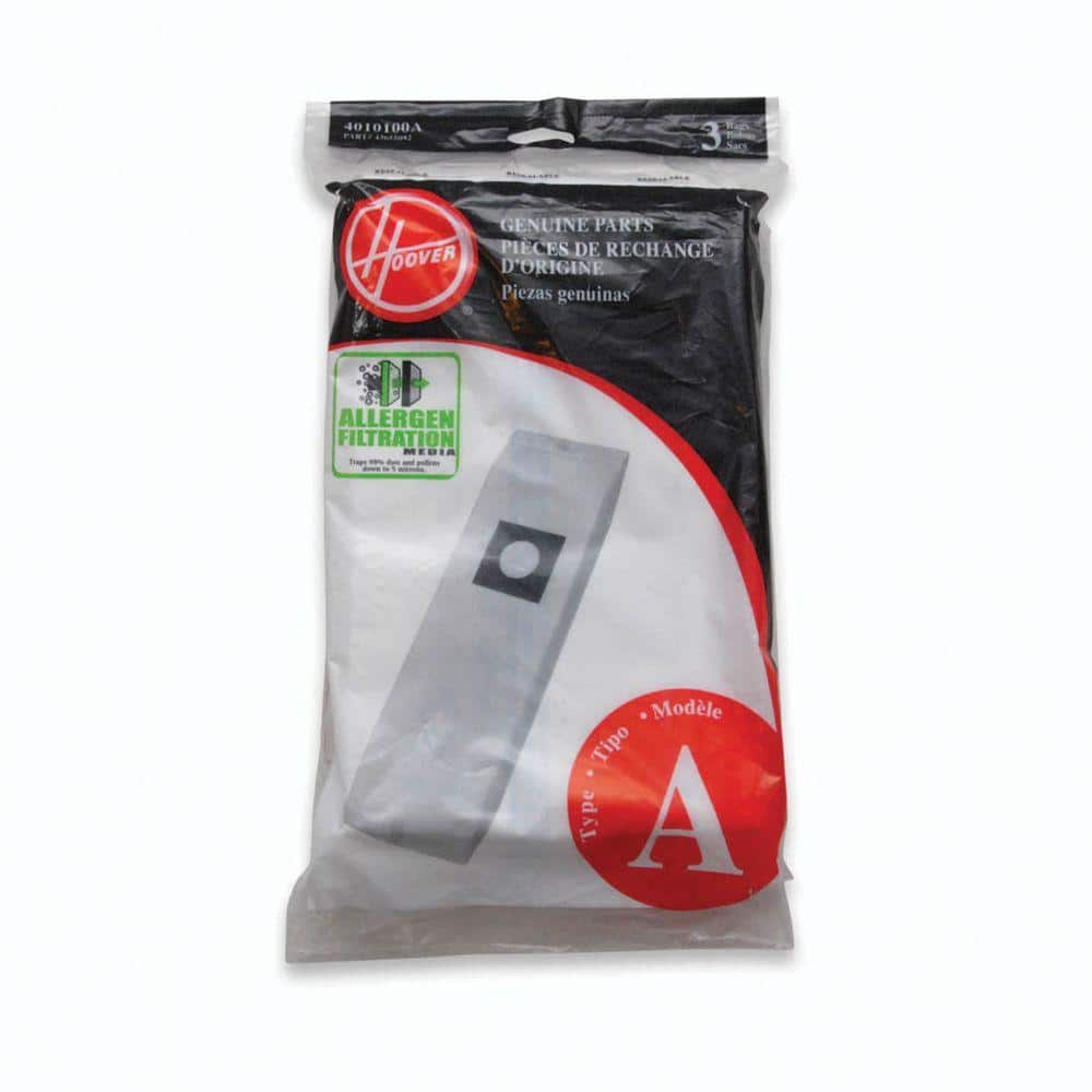 Hoover Allergen Filtration Vacuum Bags Type a 3pk 4010100A for sale online 