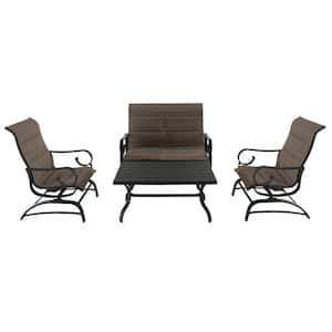 River Oak 4-Piece Metal Patio Conversation Set with Padded Sling