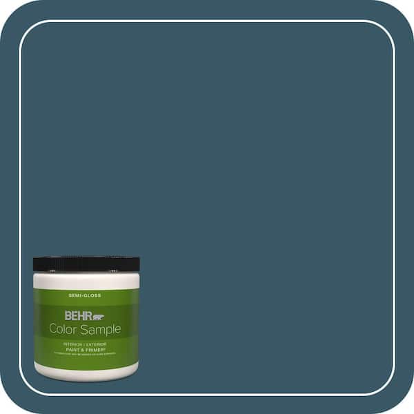 BEHR PREMIUM PLUS 8 oz. #S460-7 Deep Breath Semi-Gloss Interior/Exterior Paint & Primer Color Sample