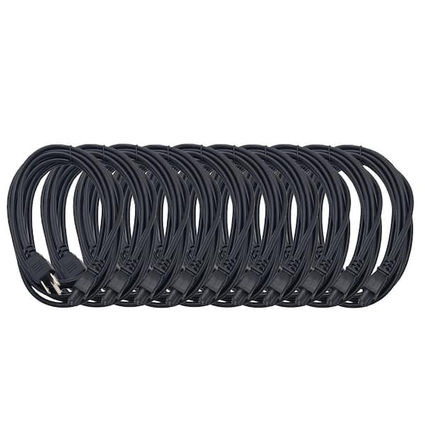 15 ft. (18AWG) / 3-Conductors (NEMA 5-15P to C5) Indoor Black AC Power Cord 10-Pack