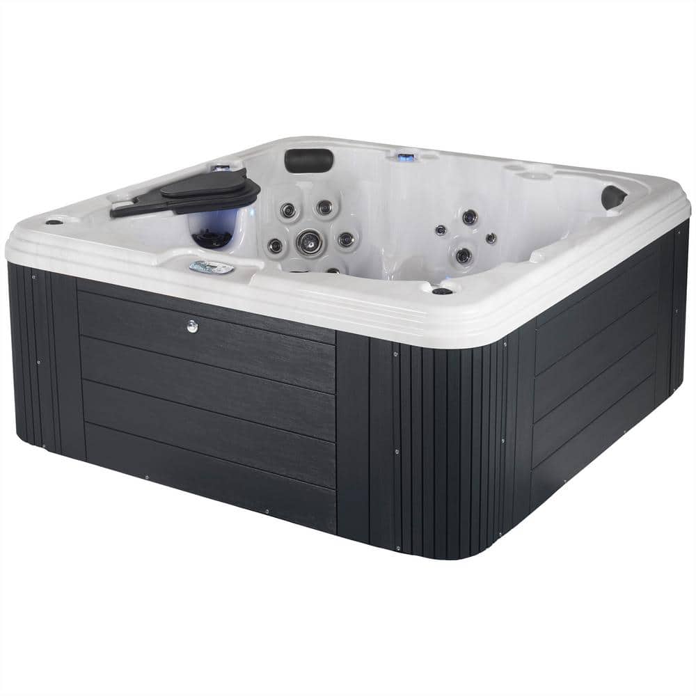 Narada Harmony 7-Person Square Gray and Silver Hot Tub