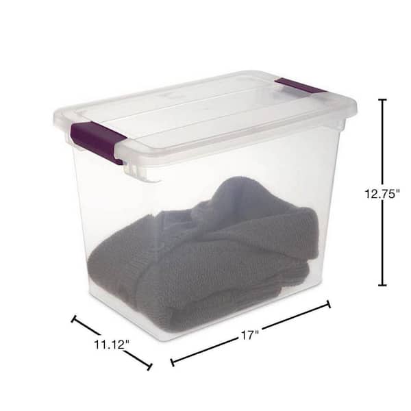 Sterilite Plastic Medium Clip Storage Box Container w/ Latching Lid, 8 Pack