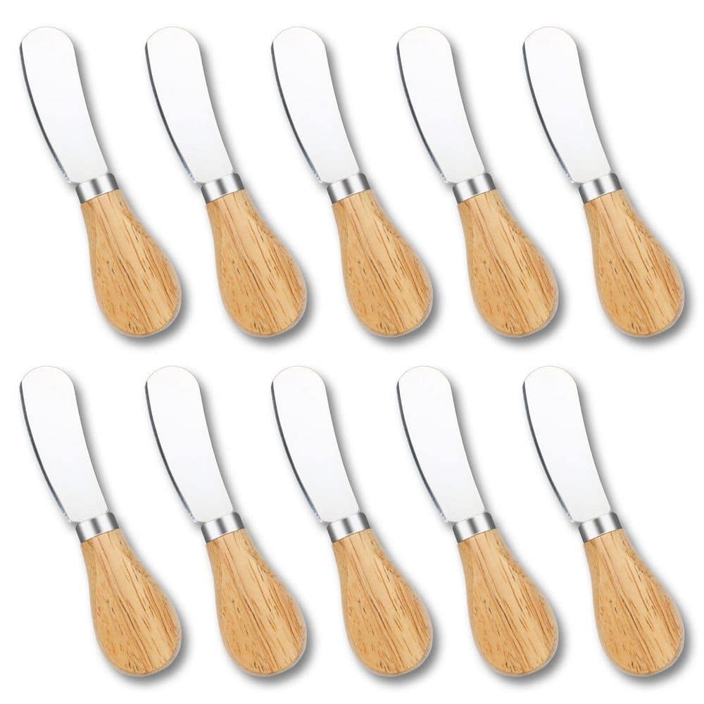 Mini Butter Spreader Knife Set Stainless Steel Cheese Knife Wooden Handle for Charcuterie Board 10 pcs price history on PriceWatchPro