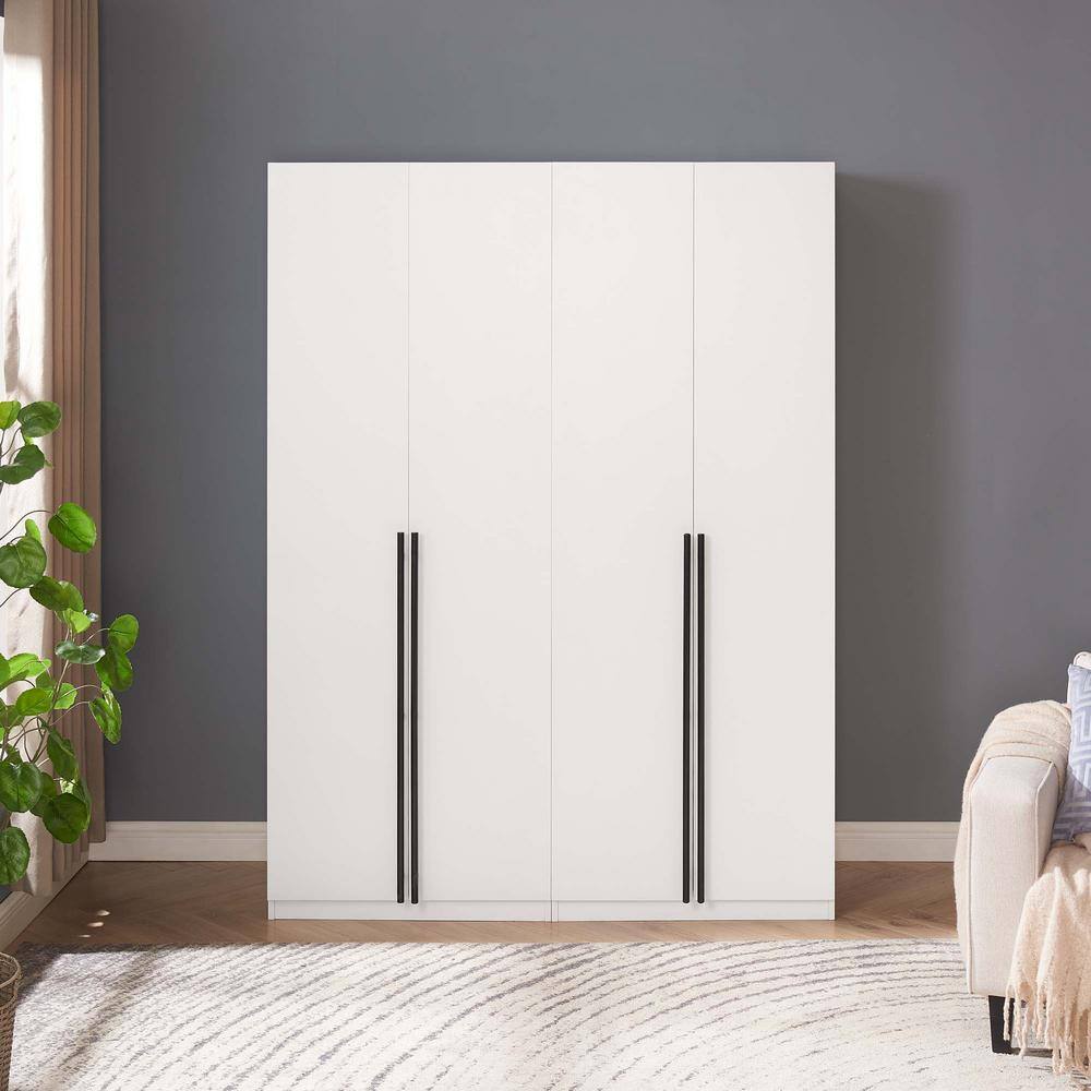 White Contemporary 2-Piece Modular Wardrobe Closet