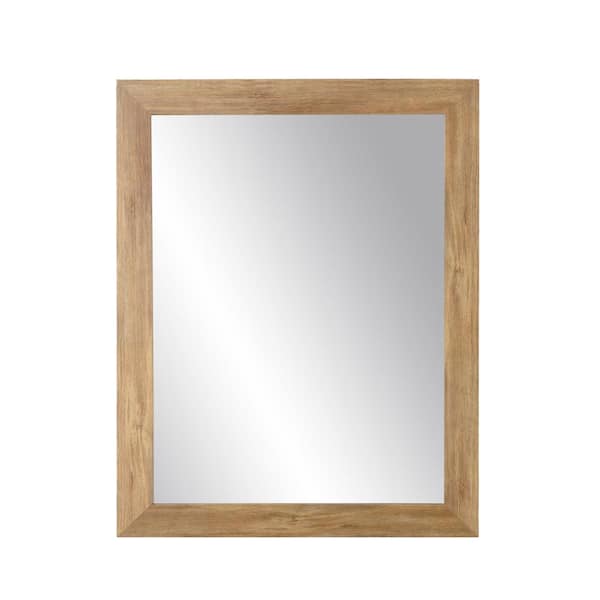 BrandtWorks Blonde 32 in. W x 41 in. H Framed Rectangular Bathroom Vanity Mirror in Light Brown