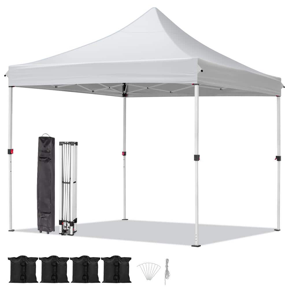 Karl home 10 ft. x 10 ft. White Outdoor Folding Canopy