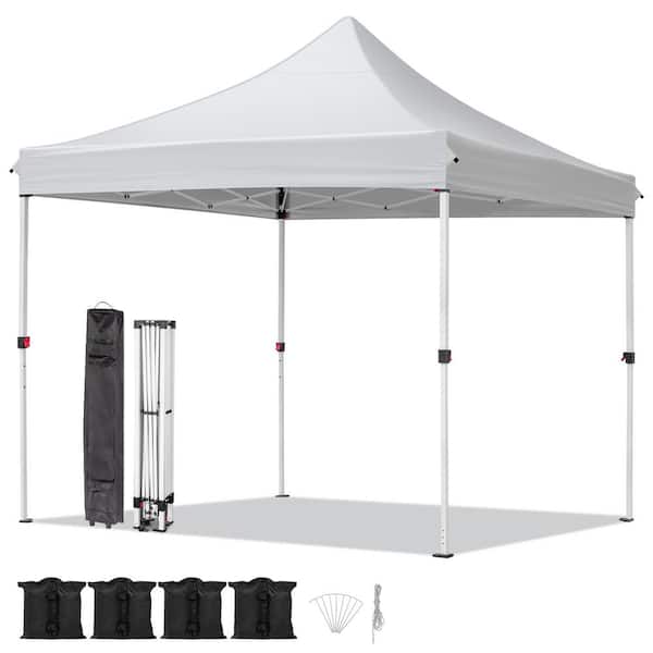 10 ft. x 10 ft. White Outdoor Folding Canopy