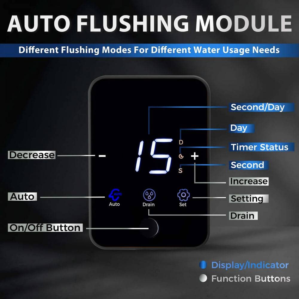 iSpring Jumbo Brass and Clear Sediment Water Filter with Touch-Screen