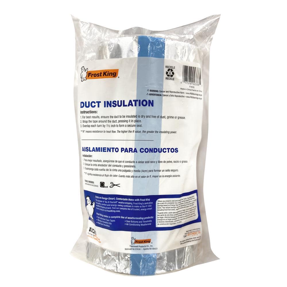 Frost King Silver Flexible Foam Duct Insulation, 15 ft