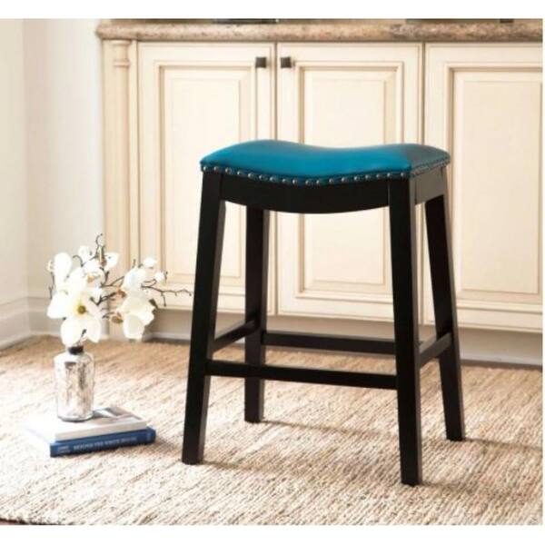 turquoise leather bar stools