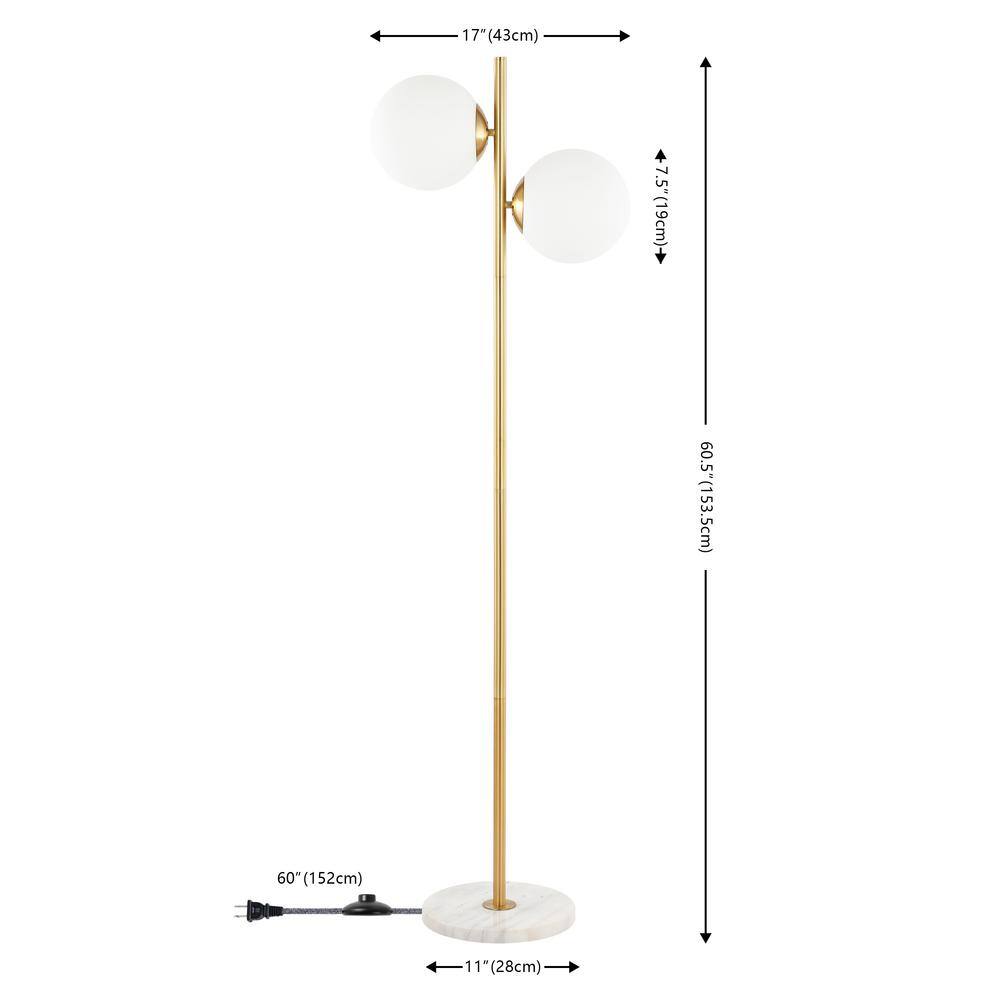 Oscar 60.5" Gold Modern Candlestick LED Floor Lamp
