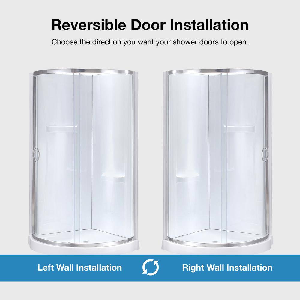 Breeze 39'' Clear Glass Chrome Corner Shower Kit