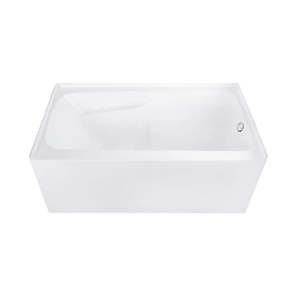 Aqua Eden 54 in. x 30 in. Acrylic Rectangular Alcove Soaking Bathtub with Right Drain in Glossy White/Brushed Nickel price history on PriceWatchPro