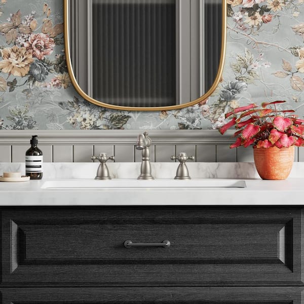 8 in. Widespread Double Handle Bathroom Faucet in Stainless Steels
