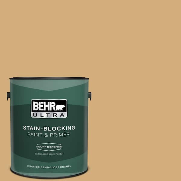 BEHR ULTRA 1 gal. #310F-4 Rye Extra Durable Semi-Gloss Enamel Interior Paint & Primer