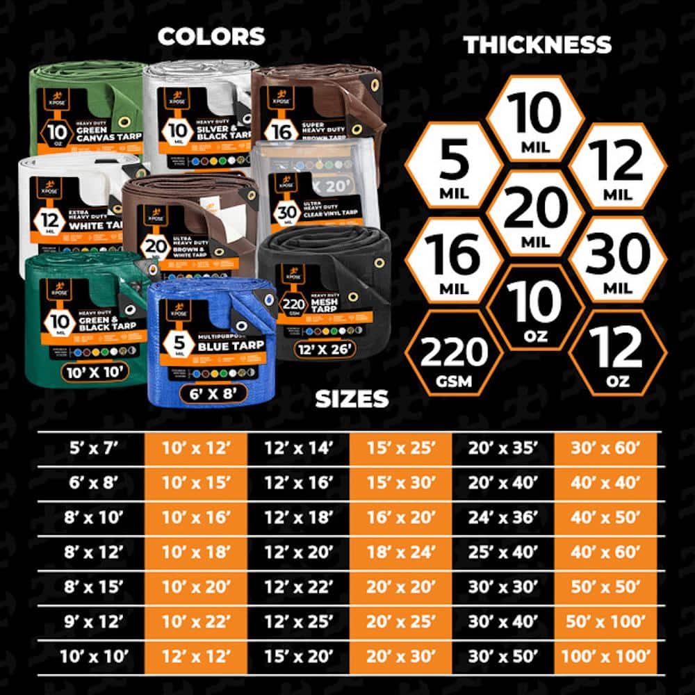 30' x 50' Brown and White Ultra Heavy Duty Polyethylene Tarp