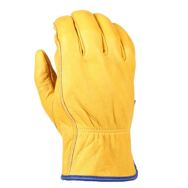 Wells Lamont Men's HydraHyde, Leather Work Gloves with Grain Cowhide, Medium