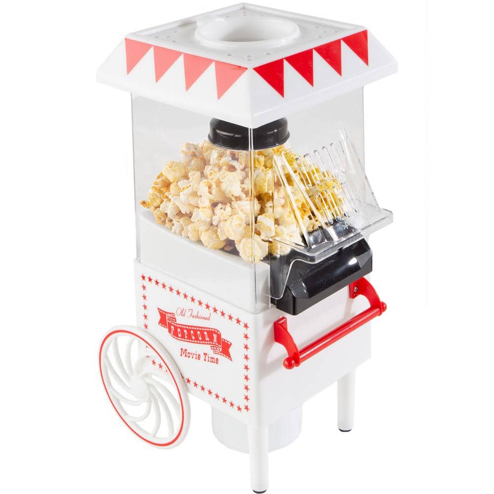 0W 6 qt. Wood and Aluminum Stovetop Popcorn Popper Machine