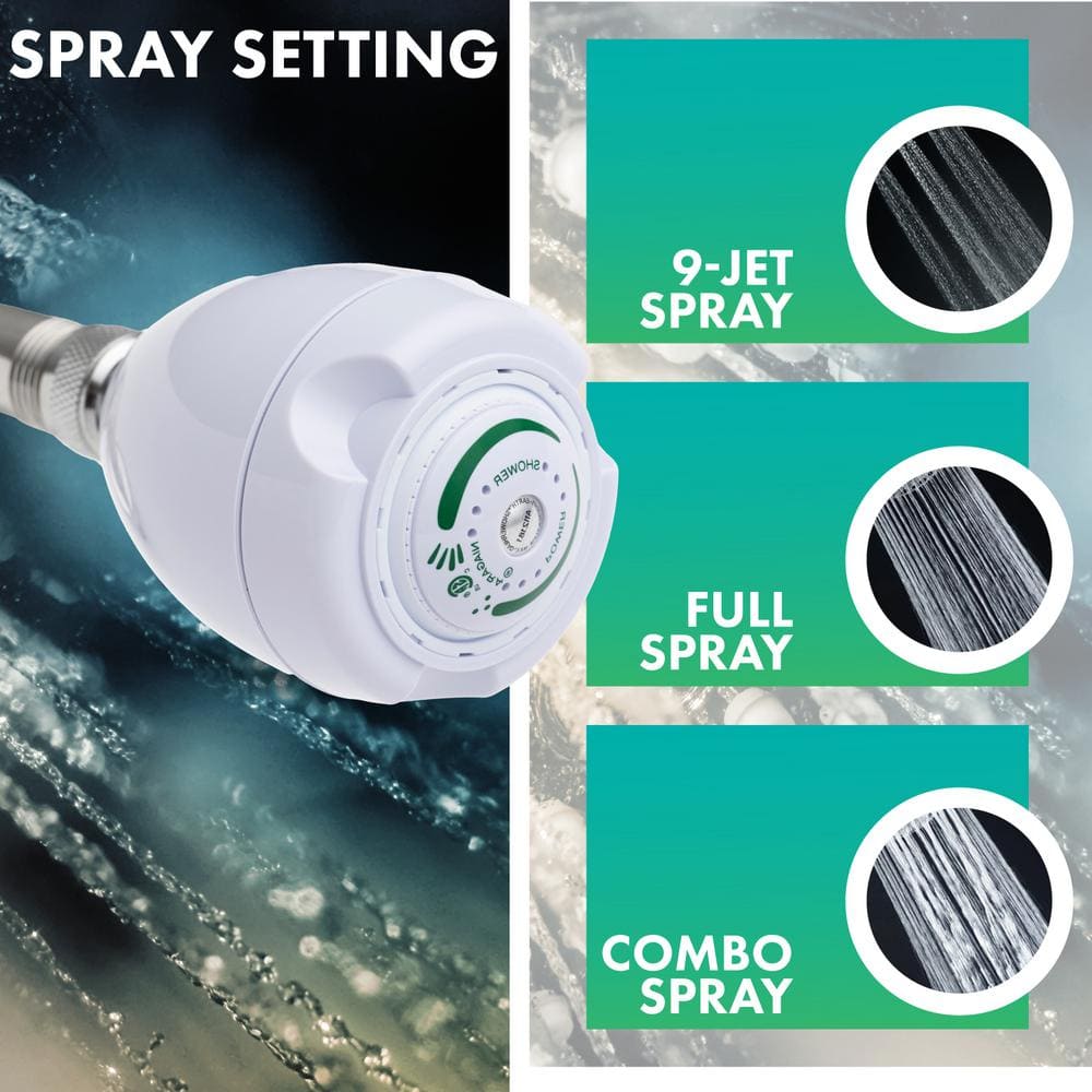 White Round Self-Cleaning Fixed Shower Head