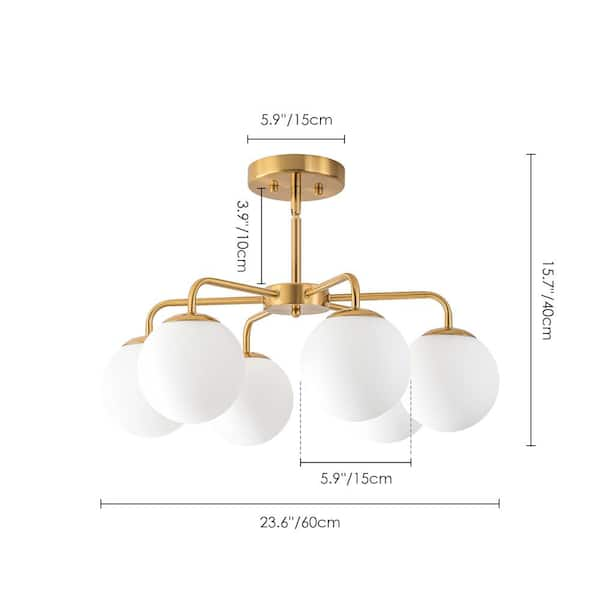 Frosted Bubble Linear Sputnik Semi Flush Mount