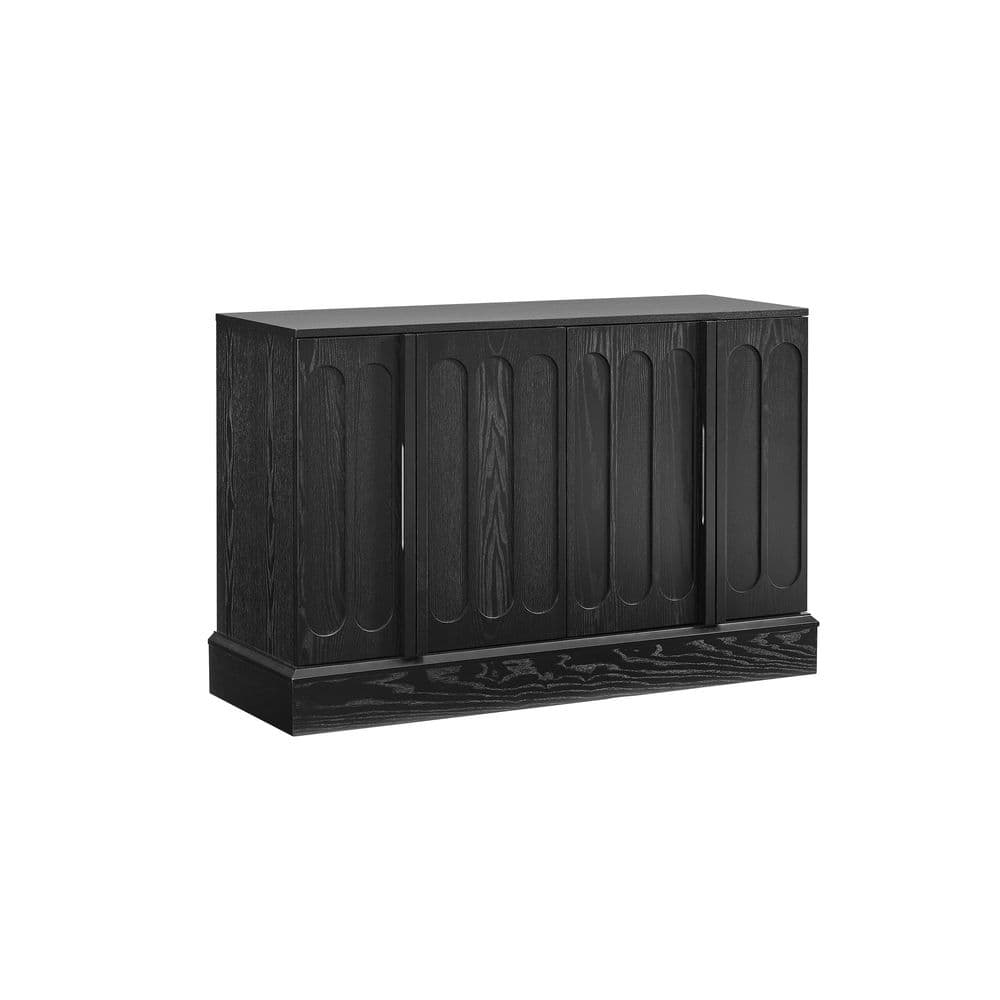 Black MDF Buffet with Outlet Holes and Adjustable Shelves Sideboard Cabinet Storage Cabinet price history on PriceWatchPro